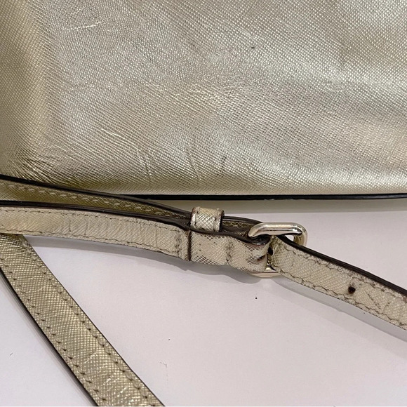 Kate Spade New York Crossbody Bag Gold & Metallic Leather - Picture 11 of 14